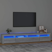 Vidaxl TV omarica z LED lučkami siva sonoma 240x35x40 cm