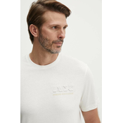 Pamučna majica Armani Exchange za muškarce, boja: bež, s tiskom, 3DZTAG ZJ9TZ