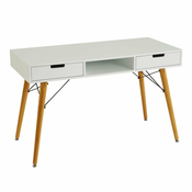Radni stol s bijelom plocom stola 55x120 cm – Casa Selección