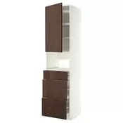 METOD / MAXIMERA Visoki element za ugradb uredaje, bijela/Sinarp smeda, 60x60x240 cm