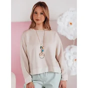 Bluzka damska one size oversize z wisiorkiem NUBISS mokka Dstreet