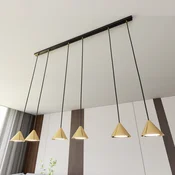 EMIBIG LIGHTING Obesna svetilka Elit, 6-svetilna, zlata, kovinska - Dnevna soba/jedilnica - zlata, črna - Kovina