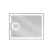 Mexen Onyx osvetljeno kopalniško ogledalo z kozmetičnim ogledalom 80 x 60 cm, LED 6000K, proti megli - 9813-080-060-611-00