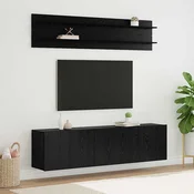 TV Jedinice Zidne 6 pcs Crni hrast Konstruirano drvo