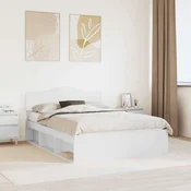 vidaXL vidaXL Konstrukcija postelje Bela 140 x 200 cm Masivno borovo les, (5000102281)