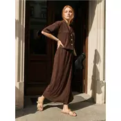 Sinsay - Bluza košulja kroja sa dodatkom viskoze - braon