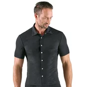 Svenjoyment Shimmering Lurex Tight-fitting Shirt with Short Sleeves 2161940 Black S