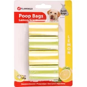 FLAMINGO Lemon vrecice za izmet, miris limuna - 4rola*15vrecica, miris limuna