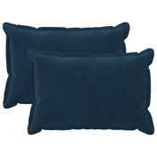vidaXL Blazina z blazino HOUTEN 2 kos Modra Mikrofibra
