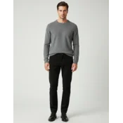 Elit Muške elegantne pantalone od somota, Crne