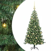 Vidaxl Božično drevo med 150 LED z stojalom Zelena 120 cm PVC