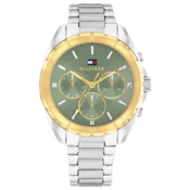 Tommy Hilfiger Ženski kvarcni sat, Zeleno-srebrne boje