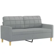VIDAXL dvosed (140cm, blago), svetlo siv