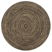 Rucno radeni tepih od jute crne i prirodne boje 90 cm