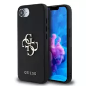 Guess GUHCPSE4PGT4MBK ovitek za iPhone 16e/iPhone 17e - Grained - črn