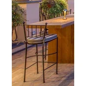 Casa Padrino luxury Art Nouveau wrought iron bar chair with seat cushion black/gray/white H. 97 cm