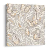 Slika pastelni metulji med listi - 40x40
