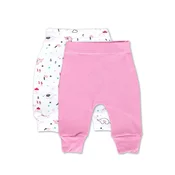 Ready Pantalone za devojcice, 2 komada, Belo-roze