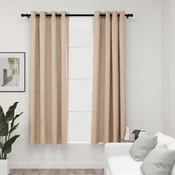 Zavjese za zamracivanje s prstenima 2 kom bež 140 x 175 cm