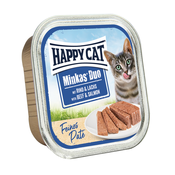 Happy Cat Minkas Duo - Govedina in losos 16 x 100 g