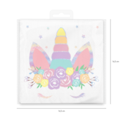 Papirnati prtički Unicorn 10 kosov 16x16cm - Party Pal