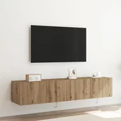 vidaXL vidaXL TV omarice z LED lučmi 2 kosa Artisan Oreh 80x35x31 cm, (22086704)