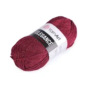 Pletena preja Elegance lurex 50 g - (123) bordo srebrna