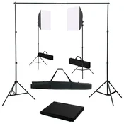 Vidaxl Komplet za fotografski studio s softbox svetilkami in ozadjem