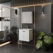 Skye Decor Set kupatilskog ormarica sa umivaonikom i ogledalom, 2 dela, Beli