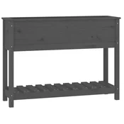 Vidaxl Visoka greda s polico siva 111,5x34,5x81 cm trdna borovina