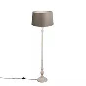 Rustikalna stoječa svetilka taupe z lanenim odtenkom 45 cm - Classico