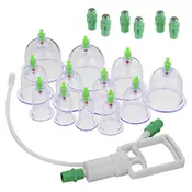Set za cupping s pumpo, 12 plastičnih skodelic