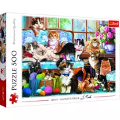 Trefl Puzzle Mačja družina 500 kosov