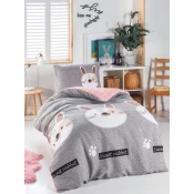 Hanah home Set Single posteljine Tavsancik, 140x200cm, Sivi