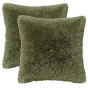 Vidaxl Prevleka za blazino 2 kos HEERLEN Zelena 30 x 30 cm PV flis