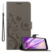 Cadorabo CADORABO Huawei Y5 PRIME 2018/Y5 2018 v klasična črna - ovitek v cvetličnem dizajnu z magnetnim zapiranjem, stoječo funkcijo in režami za kartice, (20567013)