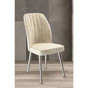 Hanah Home set trpezarijskih stolica Platinum 8 kom, krem tkanina Jerry, hromirane metalne noge