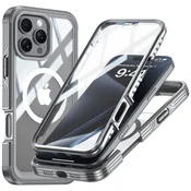 Overboard Ovitek za iPhone 16 Pro Max z zaščitnim steklom za MagSafe, siv