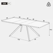 SONNENH Jedilna miza, 240 x 90 cm, MDF, hrast, 240 x 90 x 74.5 cm, za jedilnico