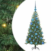 Vidaxl Božično drevo med 150 LED z stojalom Zelena 120 cm PVC