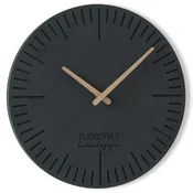 Flexistyle Črna stenska ura za dnevno sobo 2EKO 30 cm