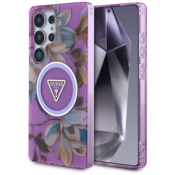 Guess Originalni ovitek za Samsung Galaxy S25 Ultra 5G - MagSafe - Flowers Triangle - GUHMS25LHFLPEDU