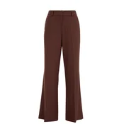 WE Fashion Hlače na rob temno rjava
