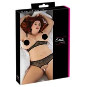 Cottelli Collection Pearl Set Black 4XL - Lace Lingerie with Pearls OCV005E
