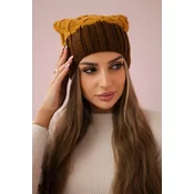 marka niezdefiniowana Cap with fleece Milano K203 mustard melange+brown