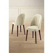 Hanah Home set trpezarijskih stolica Mara 6 kom, krem tkanina Babyface, braon metalne noge