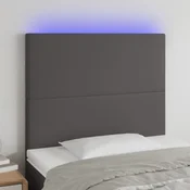 Vidaxl vidaXL Vzglavje za posteljo, sivo, 100x5x118/128 cm, umetno usnje