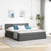 Krevet s od storage Tamno siva 180 x 200 cm Lažna koža