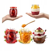 shumee 5x steklen kozarec Amfora 145 ml marmelada, med, zelišča + pokrovček 5 kosov