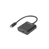 Lanberg Adapterski kabel USB-C(M) 3.1 do HDMI(F) 15 cm (Displayport ALT MODE) črn